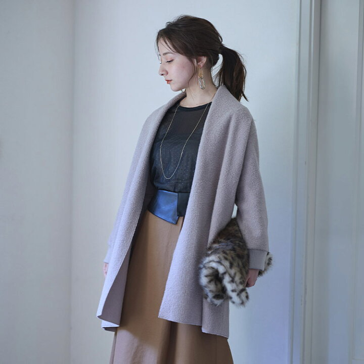 楽天市場】小さいサイズ コート アウター 圧縮ニット着流しコート S357  