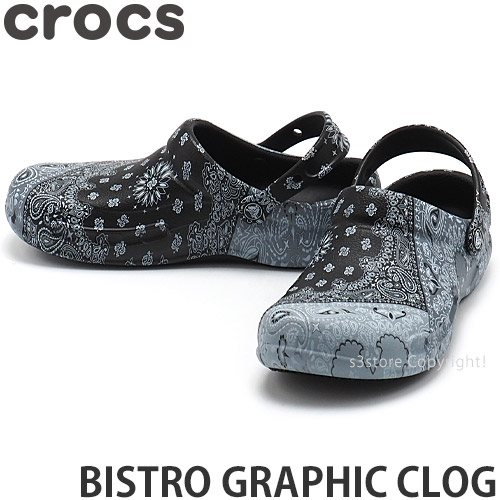 [スーパーSALE]<BR> クロックス ビストロ グラフィック クロッグ <BR>CROCS BISTRO GRAPHIC CLOG <BR>タウンユース サンダル シューズ 靴 アウトドア ユニセックス SANDAL <BR>カラー:White Black Black