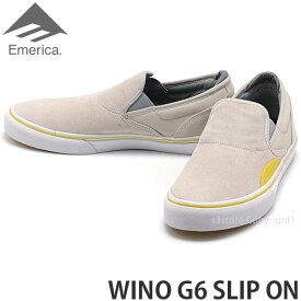 エメリカ ワイノ スリップ オン EMERICA WINO G6 SLIP ON スケートボード スケボー スケシュー スニーカー シューズ 靴 メンズ スリッポン SKATEBOARD カラー:Grey/Yellow