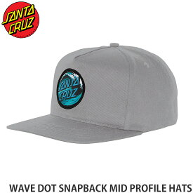 サンタクルーズ ウェーブ ドット スナップバック SANTA CRUZ WAVE DOT SNAPBACK MID PROFILE HATS キャップ 帽子 スケートボード スケボー グレー 灰 メンズ SKATEBOARD CAP カラー:CEMENT サイズ:OS