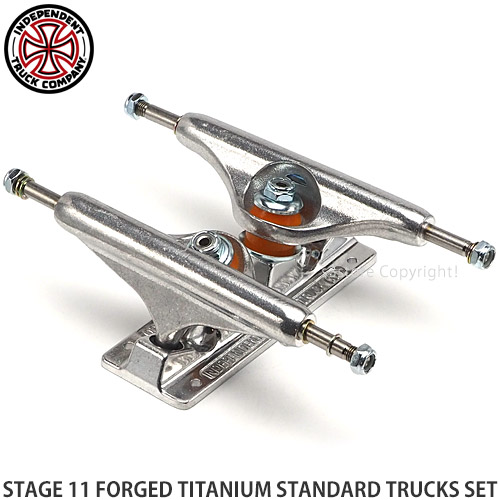インディペンデント ステージ11 フォージド チタニウム トラック セット 144Std  スケートボード ストリート SKATEBOARD 2個 ハイ チタン 最軽量 カラー:Silver