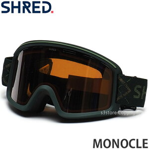 21-22 シュレッド SHRED モノクル MONOCLE スノーボード スノボー スキー ゴーグル コントラスト SNOWBOARD GOGGLE 2022 カラー:BIGSHOW RECYCLED レンズカラー:SILVER MIRROR (VLT 23%)