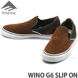 エメリカ EMERICA ワイノ ジーシックス スリップ オン WINO G6 SLIP ON スケートボード スケボー スリッポンスニーカー シューズ 靴 スケーター ストリート メンズ SKATEBOARD MENS カラー:Brown/Green