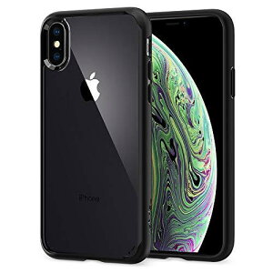 Spigen iPhone XS �P�[�X iPhone X �P�[�X �N���A �ϏՌ� �ČRMIL�K�i�擾 5.8�C���` �Ή� ���C�����X�[�d ��ʕی� �����Y�ی� �Ռ��z�� �E���g���E�n�C�u���b�h 057CS22129 (�}�b�g�E�u���b�N)
