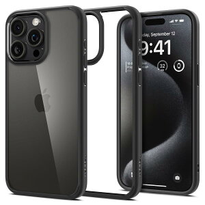 Spigen iPhone 15 Pro Max �P�[�X �N���A �X�g���b�v�z�[�� �ČRMIL�K�i �E���g���E�n�C�u���b�h ACS06570 (�}�b�g�E�u���b�N)