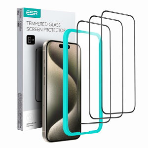 ESR iPhone 15 Pro Max �K���X�t�B���� �����K���X�ی�t�B���� �K�C�h�g�t�� 3���Z�b�g ��phone15plus �K���X�t�B���� 2.5D�J�[�u�G�b�W �t���J�o�[ �ČRMIL�K�i�̕ی� ���ɋ��� iPhone15 Pro Max �t�B����