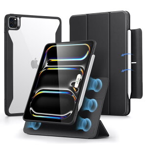 ESR iPad Pro 11�C���` �P�[�X M4 (2024�A��5����)��p Pencil�z���_�[�t�� ���O���\�}�O�l�b�g�J�o�[ �c�u��/���u���X�^���h Pencil Pro/USB-C���S�Ή� Rebound 360�V���[�Y �u���b�N