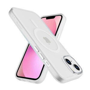 PinLiSheng iPhone 13 mini MagSafe�Ή� �P�[�X �}�b�g ������ �����{�^�� �ϏՌ� ���ɗD�����G�� �w��h�~ �ČRMIL�K�i ���ϖh�~ �X�g���b�v�z�[���t�� �X�}�z�P�[�X iPhone 13mini,�z���C�g-A
