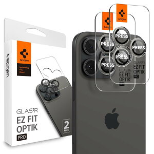 Spigen iPhone 16 Pro �J�����ی�t�B���� iPhone 16 Pro Max �Ή� 9H�d�x�����K���X �u���C�g�V���o�[ iPhone16Pro/iPhone16ProMax�Ή� �����Y�v���e�N�^�[ 2����