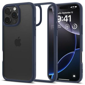 Spigen iPhone 16 Pro �P�[�X �N���A �X�g���b�v�z�[�� �ČRMIL�K�i �o���p�[ �ϏՌ� �E���g���E�n�C�u���b�h ACS08126 (�l�C�r�[�E�u���[)