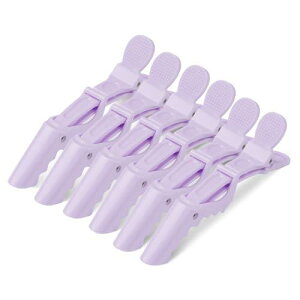 KISARGワニクリップ ダッカール サロンヘアクリップ ドラゴンクリップ スタイリング ヘアピン 髪留め 理髪 美容 専用 メンズとレディース兼用6個セット入り パープル