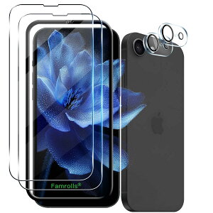 �y2+2���Z�b�g �K�C�h�g�t���z �Ή� iPhone 16e �K���X�t�B���� (2��) + �J�����t�B���� (2��) �y���{���f�ވ��Ɏq���z �p iPhone 16E 6.1�C���` �ی�t�B���� �d�x9H �ϏՌ� ��U�h�~ �w��h�~ �S�ʕ�