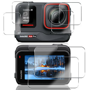 AQXNG �Ή� Insta360 Ace Pro �ی�t�B���� �K���X�t�B���� �y6���Z�b�g�z �C���X�^360 ace pro �p�� �t�B���� �����K���X ��ʕی� �J�o�[ ���{���Ɏq�� �d�x9H �ϏՌ� ��U�h�~ �C�A�[�� �\��t���ȒP