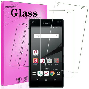 �y2���p�b�N�z FOR Sony Xperia Z5 Compact SO-02H �p�̃K���X �t�B���� FOR Sony Xperia Z5 Compact �p�̋����ی�K���X Sony Xperia Z5 Compact SO-02H �p�̉t���ی�t�B���� �y���{���Ɏq�f��AGC���i �d�x9H �C�A�[��