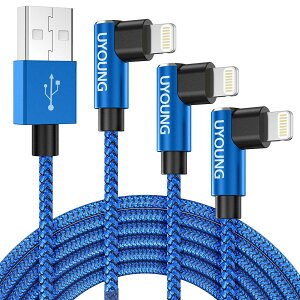 UYOUNG iPhone �[�d�P�[�u�� l�� 2M L�^ ���C�g�j���O�P�[�u�� 90�xUSB �}���[�d Lightning �R�[�h ���ϋv iPhone 14/13/12/11/SE/Pro/XS/Max/XR/X/8/Plus/7/6s/5s/iPad Air/iPad mini/iPod�Ή�(��)