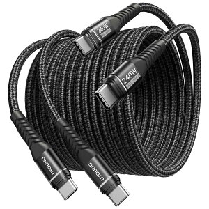 USBC USBC �P�[�u�� 240W 2M Type C �[�d�R�[�h PD3.1 �Ή� �i�C�����҂� �������[�d 480Mbps�f�[�^�]�� �}���[�d�P�[�u�� MacBook Air/iPad Pro/iPhone17/16/15/Galaxy �Ή� �u���b�N 2�{
