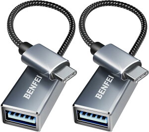BENFEI USB-C - USB 3.0�ϊ��A�_�v�^�[2�Z�b�g �ő�5Gbps�����]�� iPhone15 Pro/Max/iPad Pro/MacBook�i2023�j/Galaxy S23/XPS17��Type-C���ڒ[���Ή� �R���p�N�g�݌v �f�[�^�[�d���p
