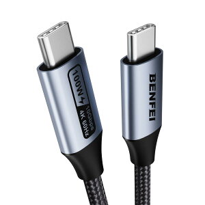 BENFEI USB-C�P�[�u�� 100W PD�Ή� �����[�d���f�[�^�]�� Thunderbolt 3/USB 3.2 Gen 2�Ή� 8K@60Hz/4K@240Hz�o�͉\ 10Gbps�����ʐM Galaxy S24/iPhone 16/MacBook/iPad�ȂǕ��L���[���Ή� 0.9m �u���b�N