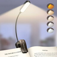 Glocusent 読書灯 ブックライト 読書ライト クリップ式 20LED 目に優しい 3–100LM 5色調 1200mAhバッテ…