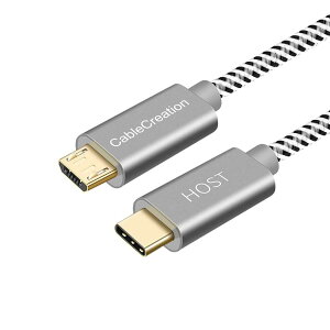 USB C to Micro USB OTG�P�[�u��, CableCreation USB 2.0 Type C to Micro USB �[�d&�f�[�^�]���P�[�u�� 480Mbps MacBook (Pro)�AGalaxy S8/S8 +/S9�AGoogle Pixel 2 XL�ALG V20&���̑���Android �f�o�C�X�ɑΉ� �X�y�[�X�O���[ 1m