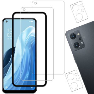 �y2+2���Z�b�g�zKPNS �K�C�h�g�t�� ���{�f�ސ� �����K���X OPPO Reno9 A/OPPO Reno7 A OPG04 �p �K���X �t�B���� �J�����t�B���� �J�o�[ �ی�t�B����