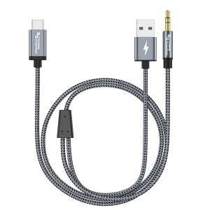 CableCreation USB�[�d�|�[�g�t��USB C to 3.5mm�I�[�f�B�I�ϊ��P�[�u��, �ԍڗpAux �P�[�u��Aux, Type C to Aux�W���b�N�w�b�h�t�H��18W�[�d�|�[�g�t���ԍڃX�e���I�P�[�u��/iPhone 16 15 Pro Max Plus, Galaxy S24/S23