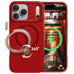 �y2026�V�o��E�@�\���̋ɂ݁zCASEKOO iPhone 17 Pro �p �P�[�X 360�x��]�X�^���h MagSafe�Ή� �ČRMIL�K�i 360°�S�����ϏՌ� ���c���� �ϏՌ� ����~�� �}�b�g�d�グ ���ϖh�~ ���C�����X�[�d�Ή� �X