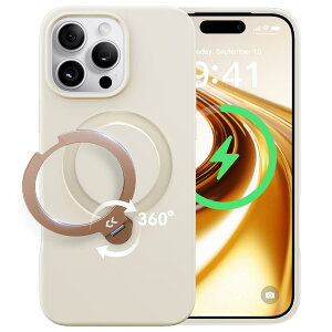 �y2026�V�o��E�@�\���̋ɂ݁zCASEKOO iPhone 16 Pro �p �P�[�X 360�x��]�X�^���h ���c���� �ϏՌ� MagSafe�Ή� ����~�� �}�b�g�d�グ ���ϖh�~ ���C�����X�[�d�Ή� �X�g���b�v�z�[���t�� ��phone16pro 