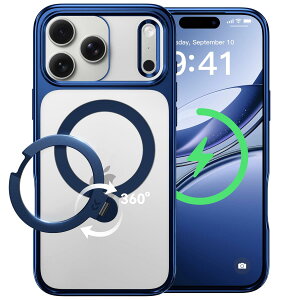 �y�����ʂ�㎿���E��_360°��]�zCASEKOO iPhone 17 Pro Max �p �P�[�X �N���A �ČRMIL�K�i �t�B�b�g�� MagSafe�Ή� �ő�25W�}���[�d�Ή� ���c���� �p�x���� �� �ϏՌ� ���ϋv�� ���b�v�z�[���t�� ���� 