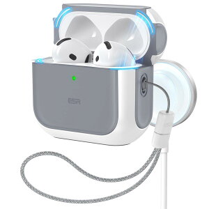 ESR AirPods4 �P�[�X AirPods ��4���� �P�[�X(2024)�iUSB-C�j�Ή� MagSafe�Ή� �X�g���b�v�t�������h�~�J�o�[ Orbit �n�C�u���b�h�P�[�X �z���C�g