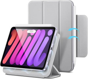 ESR iPad mini7 �P�[�X (A17 Pro�A2024) iPad mini ��7/6���� �P�[�X (8.3�C���`�A2024/2021) �X���� �O�܂�2WAY�X�^���h ���̓}�O�l�b�g �A�^�b�`�����g �ϋv���ی� Pencil Pro/USB-C�Ή� �O���[