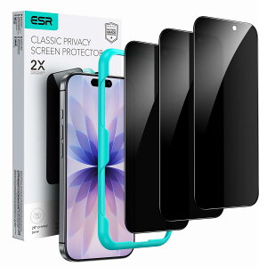 ESR iPhone 17 �K���X�t�B���� �`�����h�~ iPhone16Pro�ی�t�B���� 3�� �����K���X �ȒP���t���K�C�h�g�t�� �w��h�~ ���炳�� 9H�d�x �R���K�i�̔�U�h�~�� �ϏՌ� 0.3mm���� HD iphone17/16pro�t�B��