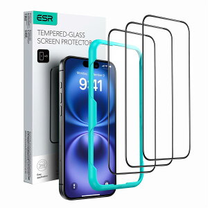 ESR iPhone 16 Plus/iPhone 15 Plus �K���X�t�B���� 3�p�b�N ��phone16plus �K���X�t�B���� iphone16plus �ی�t�B���� �����ی� �ȒP���t���K�C�h�g�t�� 9H�d�x �R���K�i�̔�U�h�~�� �S�ʃJ�o�[�ی� HD ��
