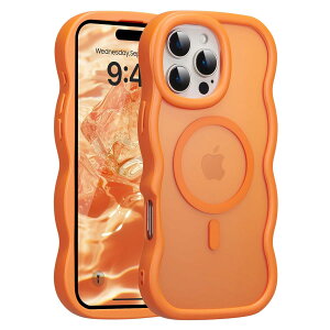 UEEBAI �Ή� iPhone 12/12 Pro �p�� �P�[�X ���� TPU �E�F�[�u�f�U�C�� �X�}�z�P�[�X �N���A ���� �l�C ������� �P�[�X MagSafe�Ή� ���^ �y�� �ϏՌ� �g�^ �o���p�[ �X�}�z�P�[�X - �I�����W