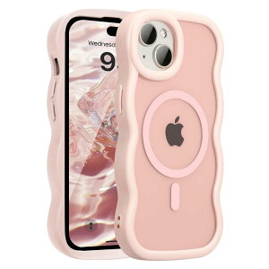 UEEBAI �Ή� iPhone 14 Plus/15 Plus �p�� �P�[�X ���� TPU �E�F�[�u�f�U�C�� �X�}�z�P�[�X �N���A ���� �l�C ������� �P�[�X MagSafe�Ή� ���^ �y�� �ϏՌ� �g�^ �o���p�[ �X�}�z�P�[�X - �s���N