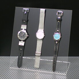 腕時計スタンド　ベルトタイプ3本用　透明 ウォッチスタンド ディスプレイ 展示 店舗 ショーケース 高級 アクリル インテリア コレクション