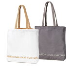 フォンダシオン ルイ・ヴィトン FONDATION LOUIS VUITTON / FLV美術館 限定 トートバッグ #Canvas Tote Bag White/Gray【新品 正規品】