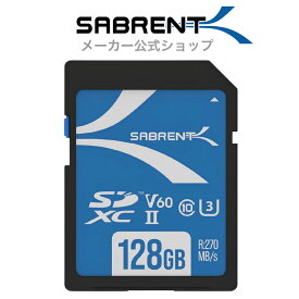 SABRENT SDカード 128GB、SDカード V60、メモリーカード、UHS-IIメモリーカード、270MB/秒の高速転送、キヤノン、富士フイルム、パナソニック、ニコン、その他のあらゆるUHS-IIカメラと互換性あり（SD-TL60-128GB）