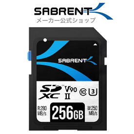 SABRENT SDカード 256GB、SDカード V90、メモリーカード、UHS-IIメモリーカード、280MB/秒の高速転送、キヤノン、富士フイルム、パナソニック、ニコン、その他のあらゆるUHS-IIカメラと互換性あり（SD-TL90-256GB）