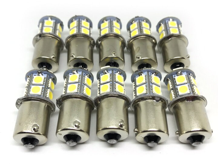 24v led マーカー 10個セット S25 3チップ5050SMD13連(39連相当) 180°平行ピン BA15S 白 赤 青 緑 紫 桃 黄色 ホワイト レッド ブルー オレンジ グリーン ピンクパープル イエロー クリア 三郎堂 グリーン クリア ピン