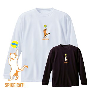 バレーボール 練習着 長袖 メンズ Tシャツ 「Spike Cat!」 (ノースアイランド) NORTHISLAND