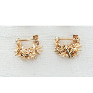 【6/4再入荷】フープピアスピアス 金属アレルギー 純チタン 小さい サシェ sache 敏感肌用 ピアス/商品名:小さなローズマリーの花束(純チタンポスト、ブラスポストから選べる)