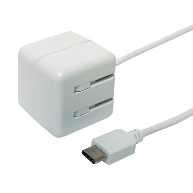 USB Type-C搭載機器の充電に対応した すぐに使えるケーブル一体型アダプタ ミヨシ キューブ型充電用ACアダプター ケーブル一体型 2.4A出力対応 ケーブル長1m WH IPA-CC10A メーカー公式ショップ ホワイト USB-TypeC 安全