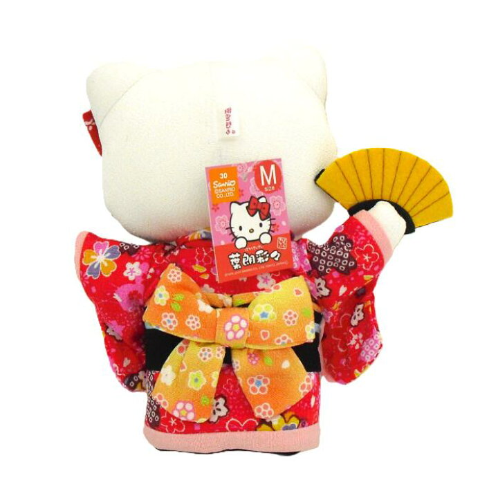 楽天市場】サンリオ ハローキティ ちりめん日本人形 レッド Mサイズ 