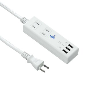 �y�g���x���O�b�Y�z�y�C�O���d���Ή��zYAZAWA �����C�O���p2AC3USB3.4A1m AC2�� USB3�|�[�g �z���C�g VFC34A2AC3U