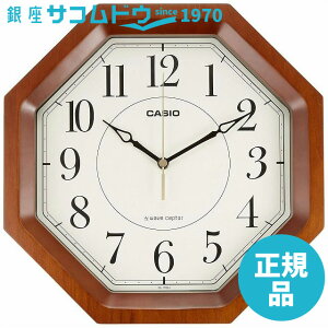 【最大2000円OFFクーポン27日(月)09:59迄】CASIO CLOCK カシオ シンプルデザイン電波アナログクロック IQ-1106J-5JF 濃茶木 IQ-1106J-5JF 掛け時計