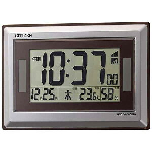 【最大2000円OFFクーポン27日(月)09:59迄】CITIZEN シチズン リズム時計工業 RHYTHM クロック ソーラー電源電波時計 銀色 8RZ182-019
