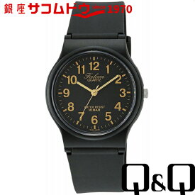 Q&Q キューアンドキュー 腕時計 ウォッチ Falcon (フォルコン) ブラック×ゴールド VP46-853 [メール便 代引き不可]