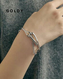 GOLDY ゴールディ ダブル チェーン カーブド ブレスレット 4240202【メール便可】