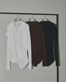 【送料無料】【SALE】【50%OFF】Asymmetry Drape Long T-Shirts/アシメトリードレープロングTシャツ/TODAYFUL/トゥデイフル/12320603